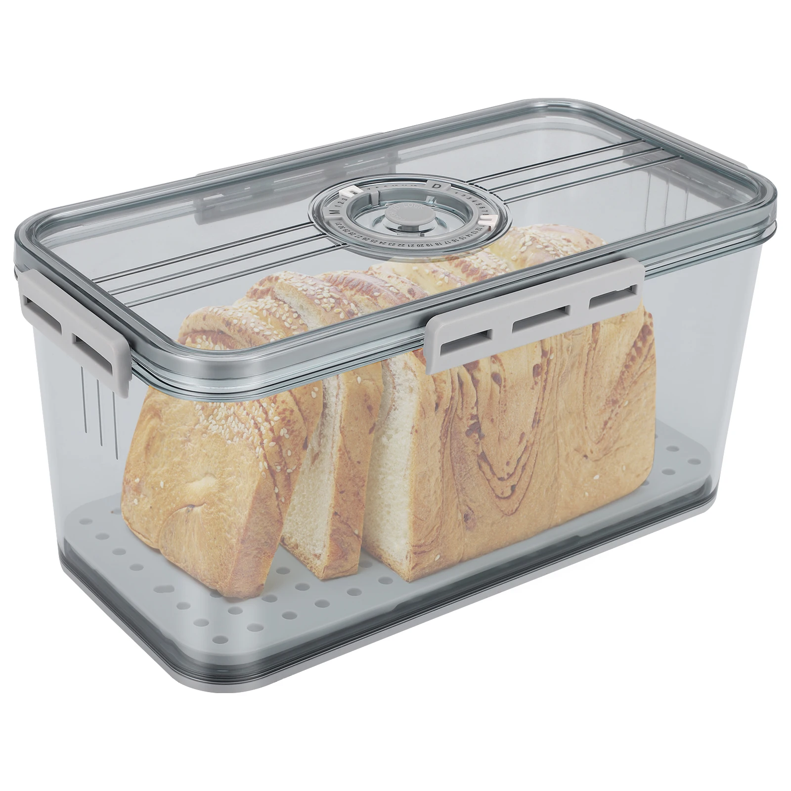 

Bread Bin Airtight Bread Bins For Kitchen Counter, Time Recording Bread Box With Lid, Bread Storage Container