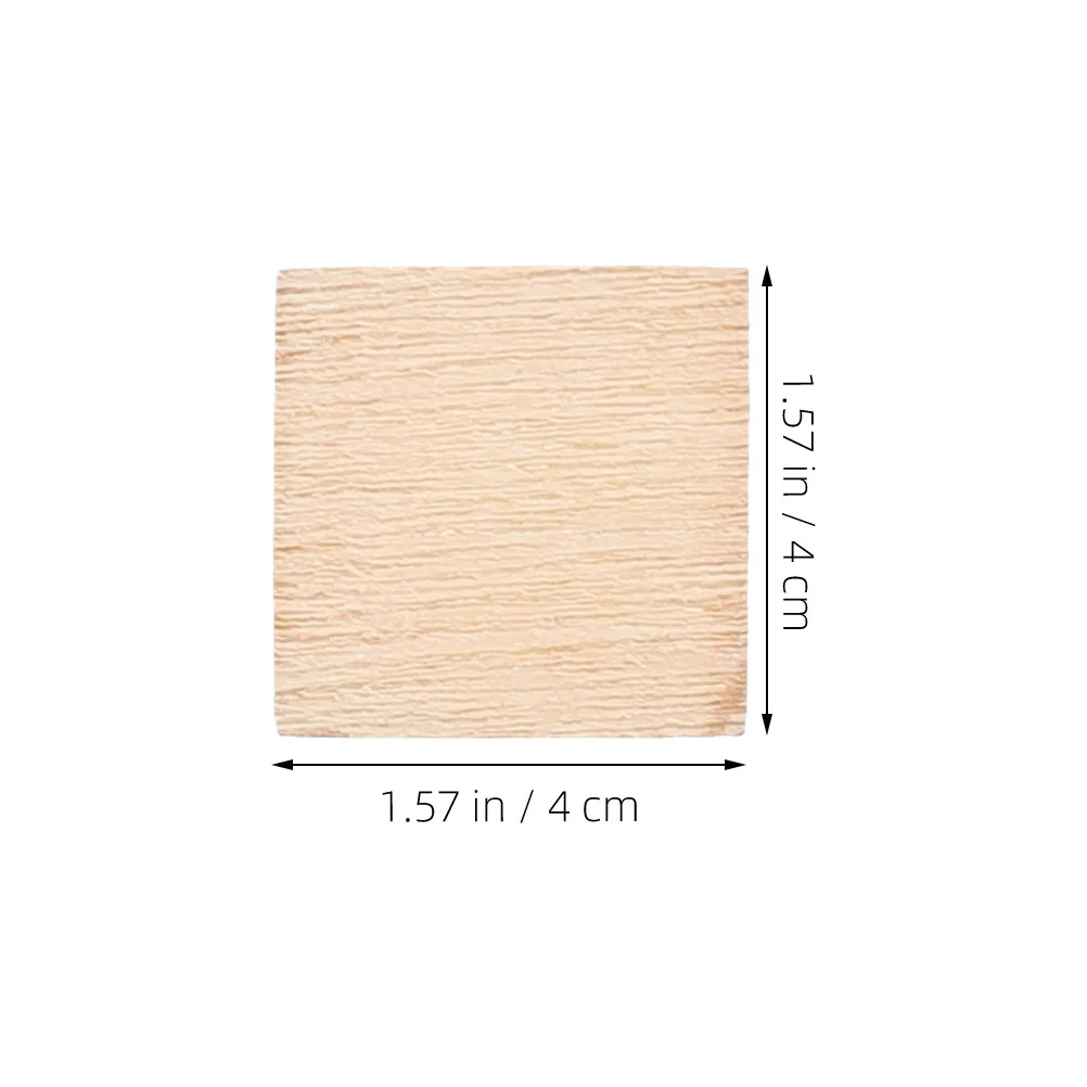 200Pcs Unfinished Square Wood Blocks Natural Smooth Surface for Crafts Painting Staining DIY Home Decor Wedding Rustic Ornaments