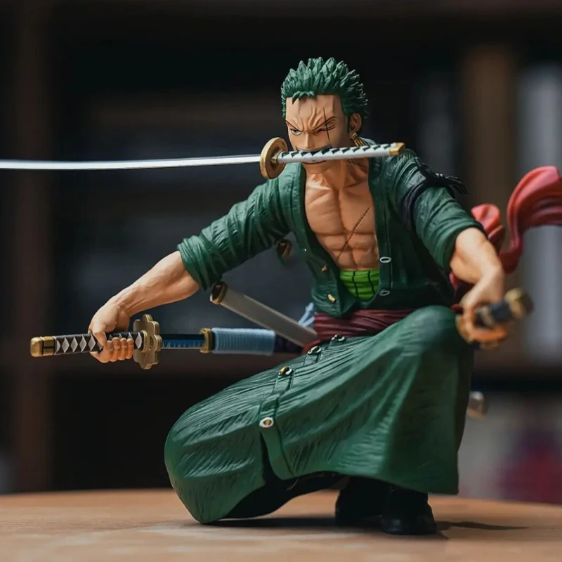 

One Piece GK Figure Squatting posture Roronoa Zoro Statue PVC Action Figure Anime Model Decorations Collectible Gifts for kids