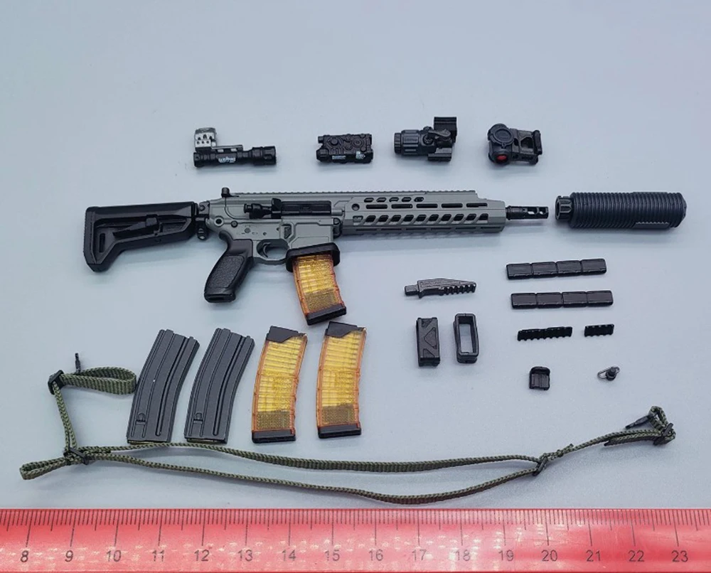 

1/6 EASY&SIMPLE ES 26073B Soldier Operation Unit Male Main Weapons MCX Toys Model Clips Sling PVC Material Not Real For 12" Doll