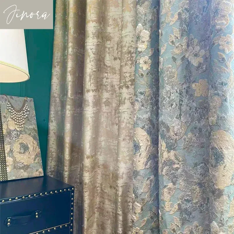 French Light Luxury Romantic Blackout Curtains For Living Dining Room Bedroom Heat Insulation Floating Window Customize