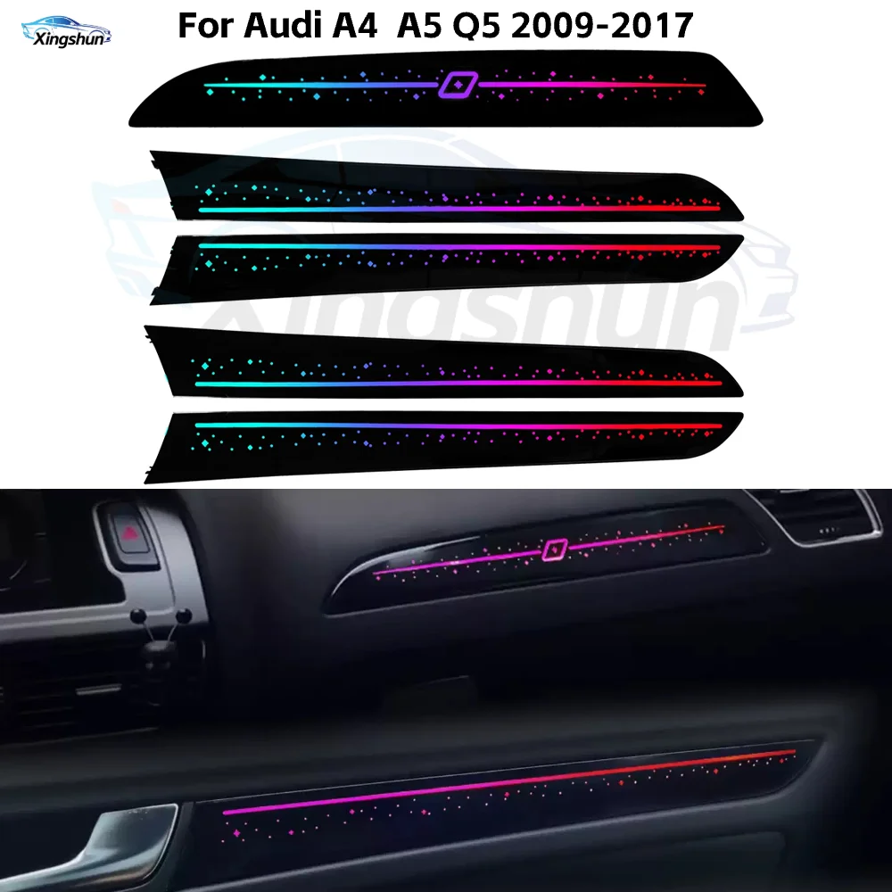 64 Colors Star Sky Ambient Light for Audi A4 B8 A5 Q5 2009-2017 Atmosphere Lamps Rainbow Dynamic Symphony Auto Interior Lighting