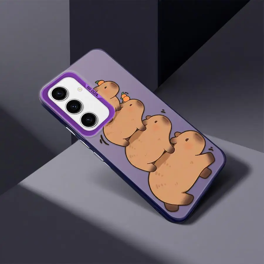 Custodia per Samsung Galaxy A36 A25 A23 A33 A53 A24 A22 A52 A26 A73 A34 A32 Cover posteriore per telefono Capibara Cartoon carino