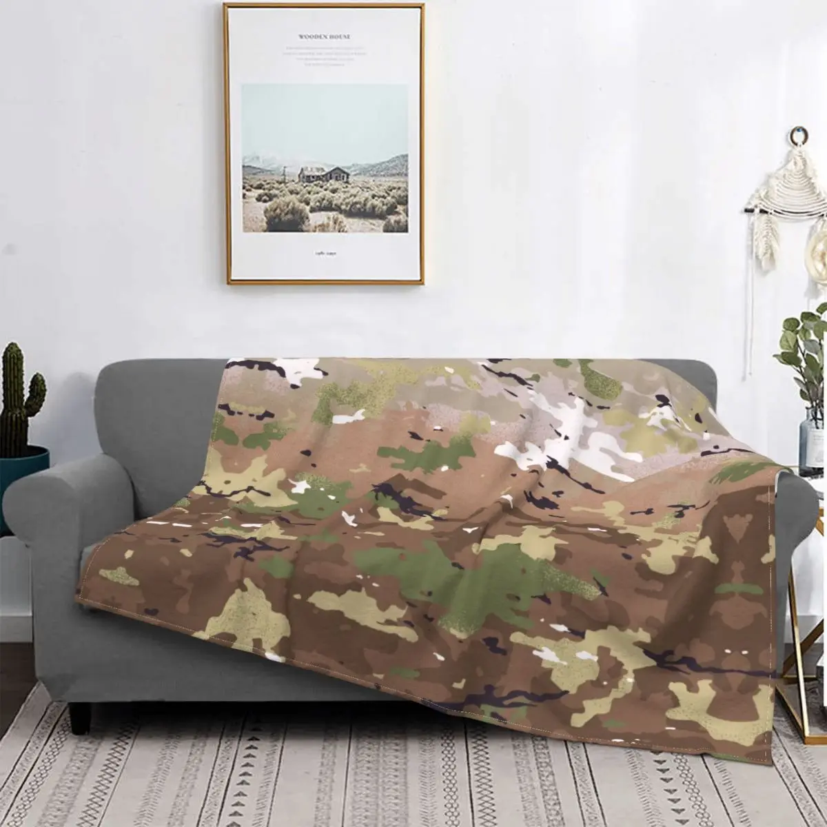 

OCP Army Camouflage Blankets Flannel Summer Camo Multifunction Super Warm Throw Blanket for Sofa Office Bedspread