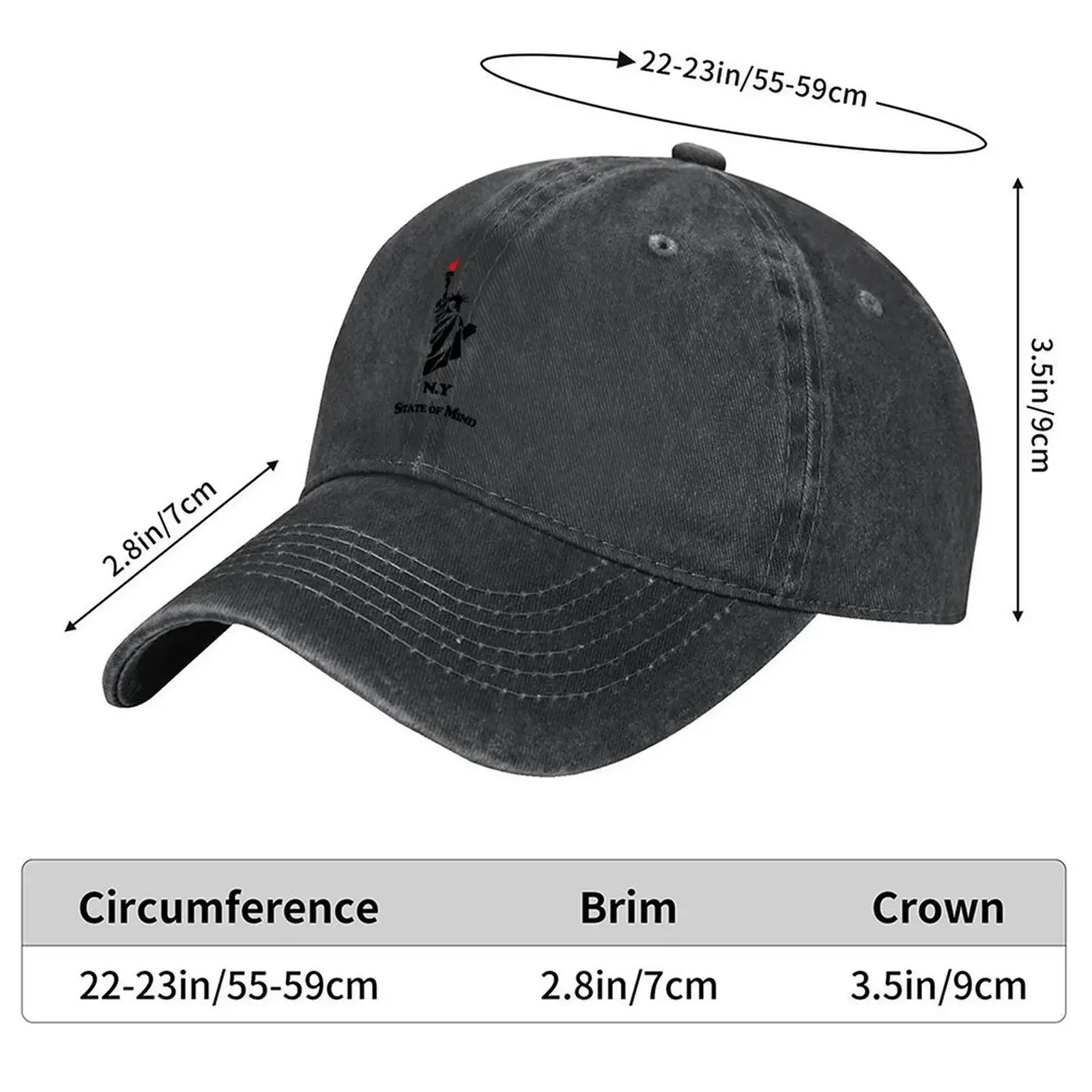New N.Y State of Mind - New York - Statue of Liberty Baseball Cap Sun Cap Hat men hats for men Trucker Hats For Men Women's