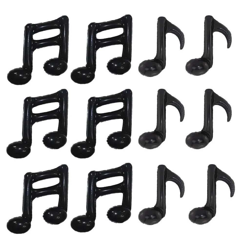 12 Pcs Black Music Note Aluminum Foil Balloons for Baby Shower Wedding Concert Band Bar Theme Party Decoration Supplies