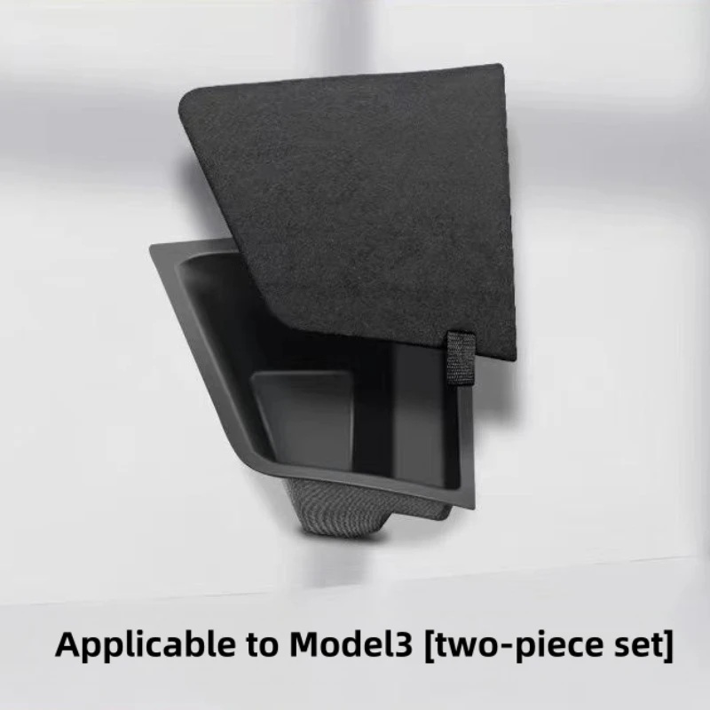 

Suitable for Tesla Model 3 Y car trunk side storage box, Tesla model hollow cover organizer, flocking pad, storage and finishing