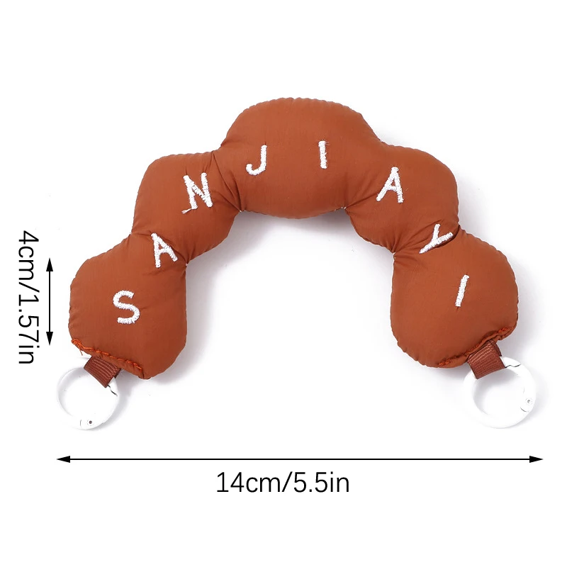 컬러풀 풀 단추 케이스 숄더 스트랩, 미니멀리스트 자수 레터 충전 코튼 손목 스트랩, 패션