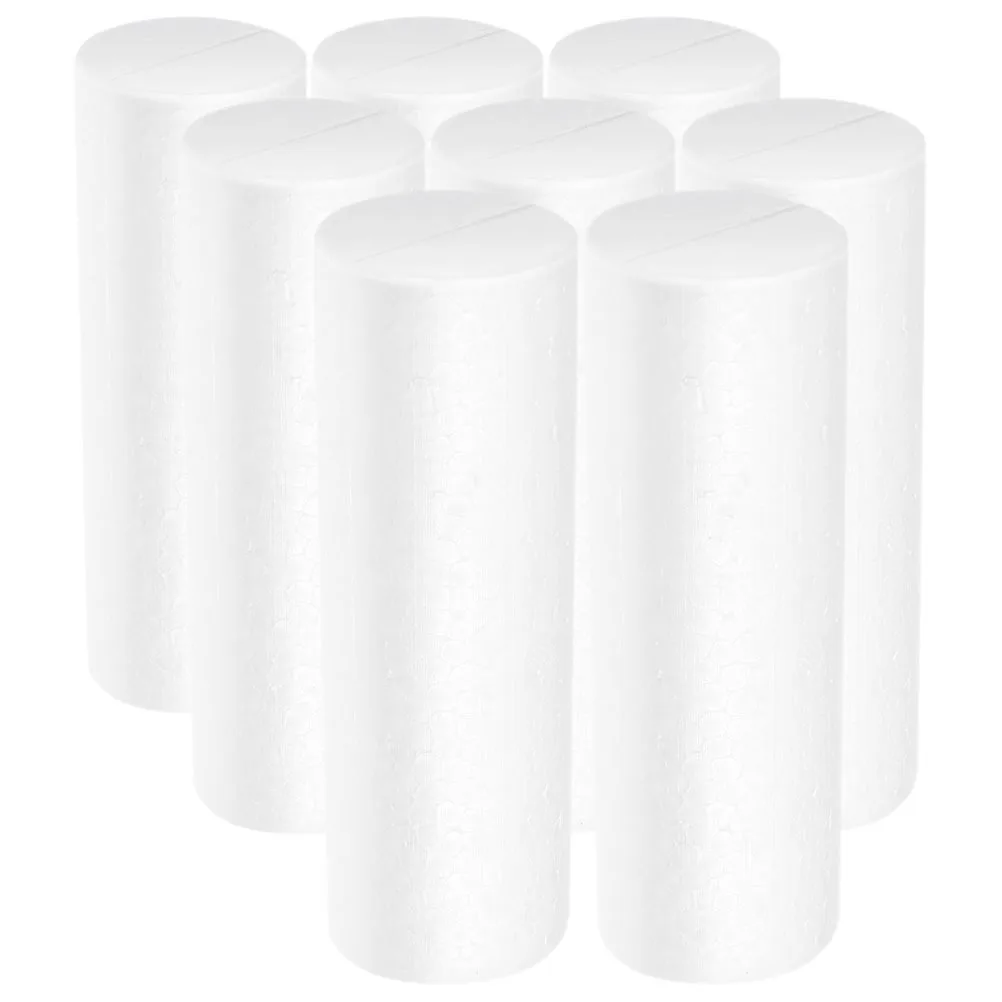 

8Pcs Polystyrene Cylinders White Foam 15cm for DIY Craft Holiday Decorations Painting Craft Supplies Cylinder Shaped