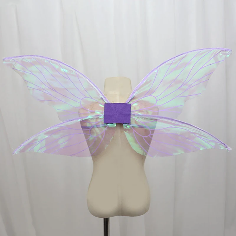 Masquerade Props Butterfly Fairy Wings Cosplay Elf Dress Up Kids Halloween Party Favor Accessories Sparkling Angel Wings