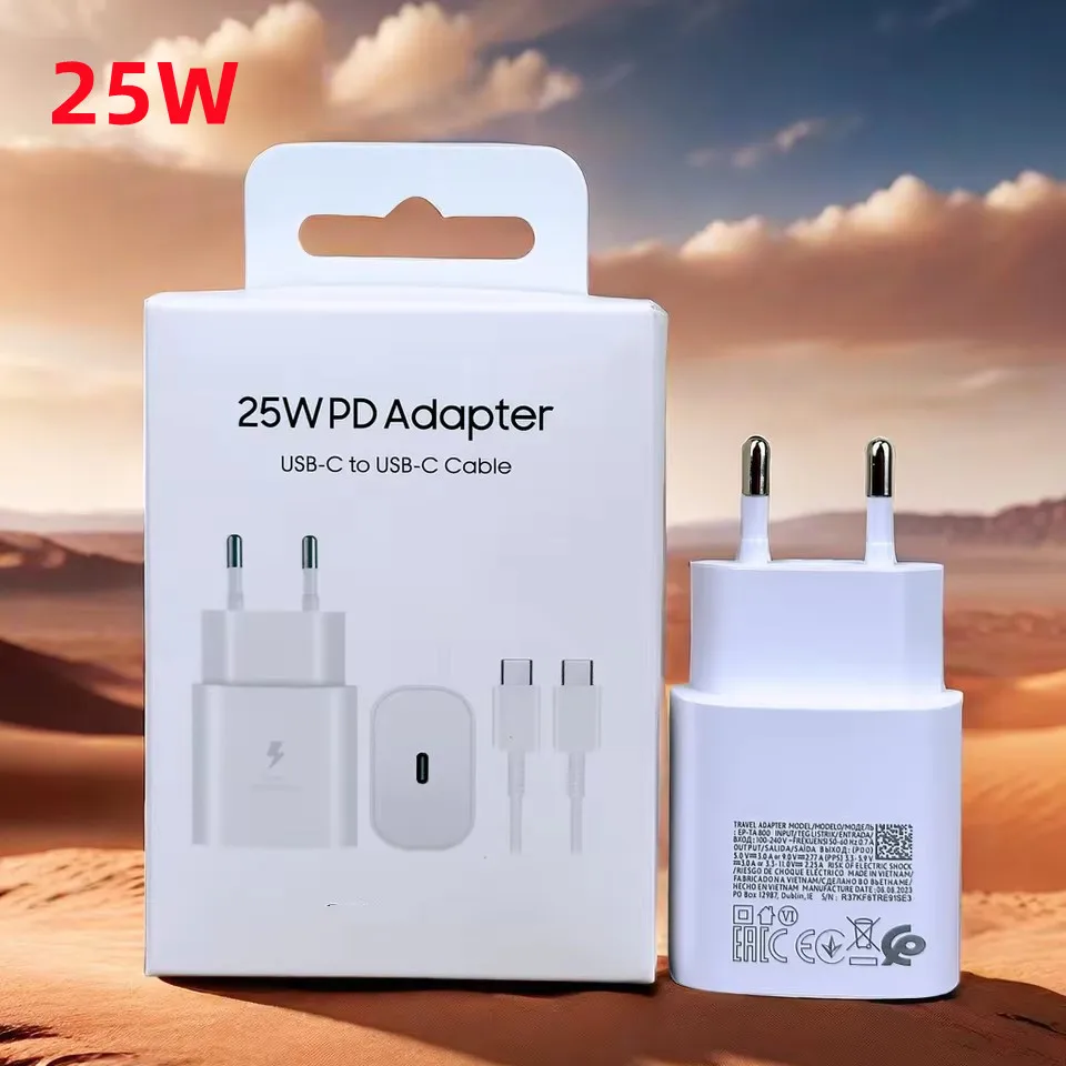 For Samsung Charger 25W Super Fast Charge EU Adapter For Galaxy Z Fold Flip 3 4 S23 S22 Ultra Note 21 20 Plus A70 A90 Phone