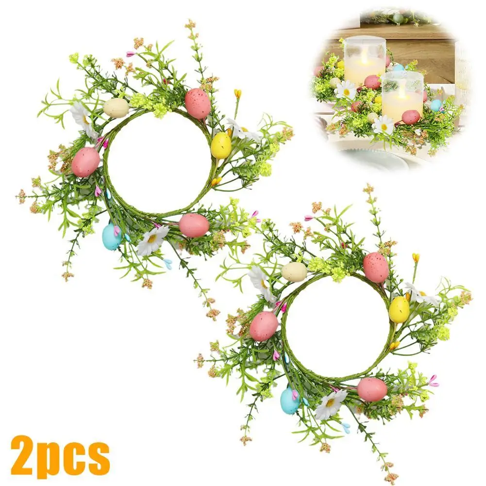 

Cute Easter Bunny Wreath Exquisite Rabbit Hole Garland Ornament Home Decoration Artificial Easter Eggs Ornament Garland