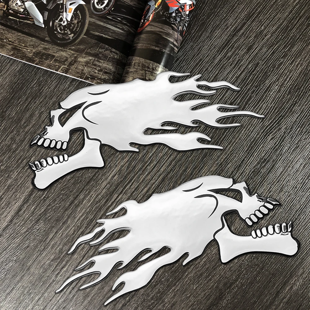 

Ghost Skull Head Auto Motorcycle Car Sticker Halloween 3D Silver Chrome Car Styling Decoration Emblem Decals Stickers