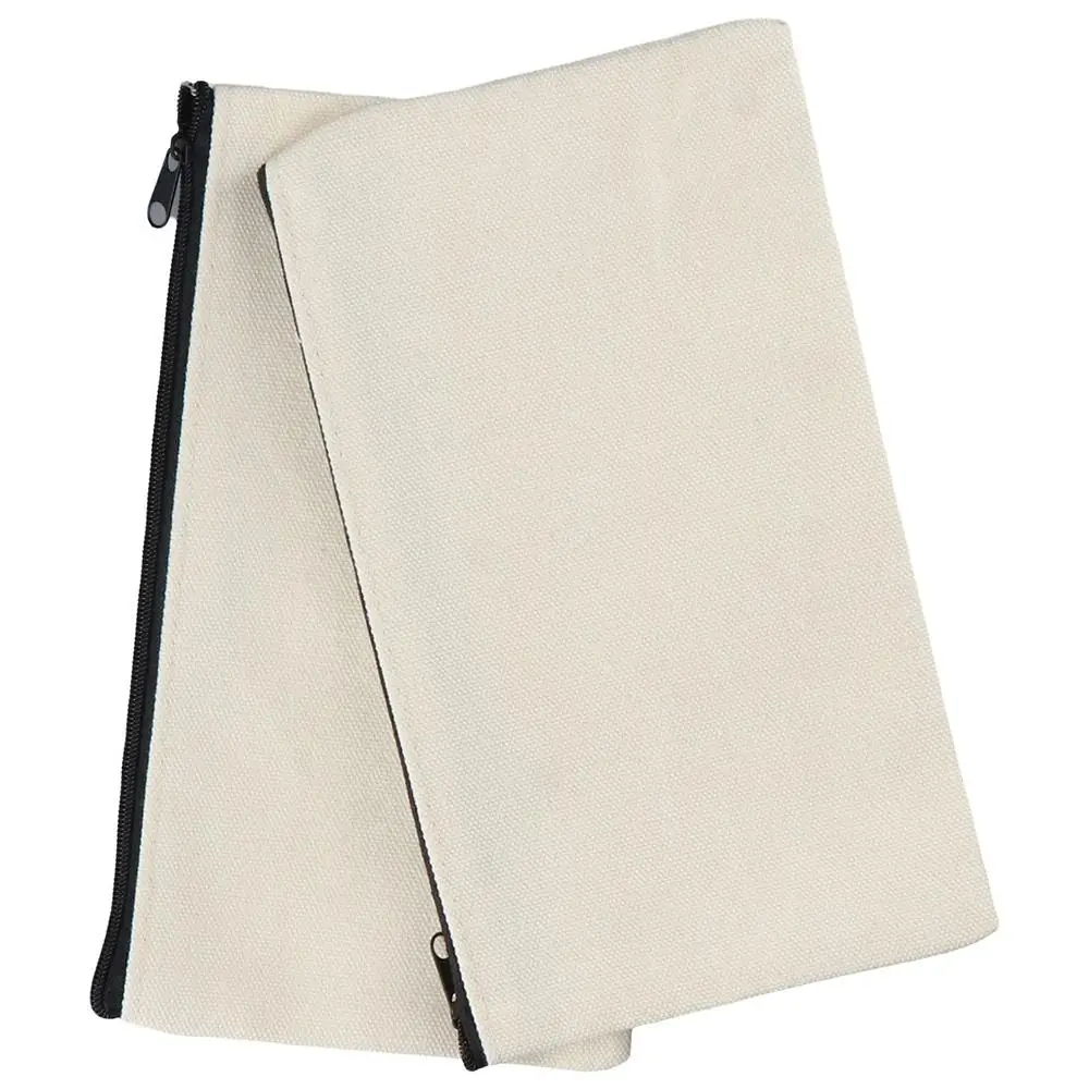 10 Stuks Levert 8.2X4.7Inch Blanco Canvas Tas Met Rits En Ritssluiting, Multifunctionele Opslag