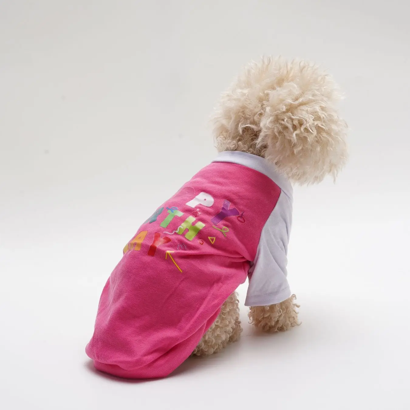 4 Pack Spring Summer Pet Clothes Classic Two-Tone Shoulder Insert Dog Head T-Shirts for Bichon Pomeranian Chihuahua Schnauzer