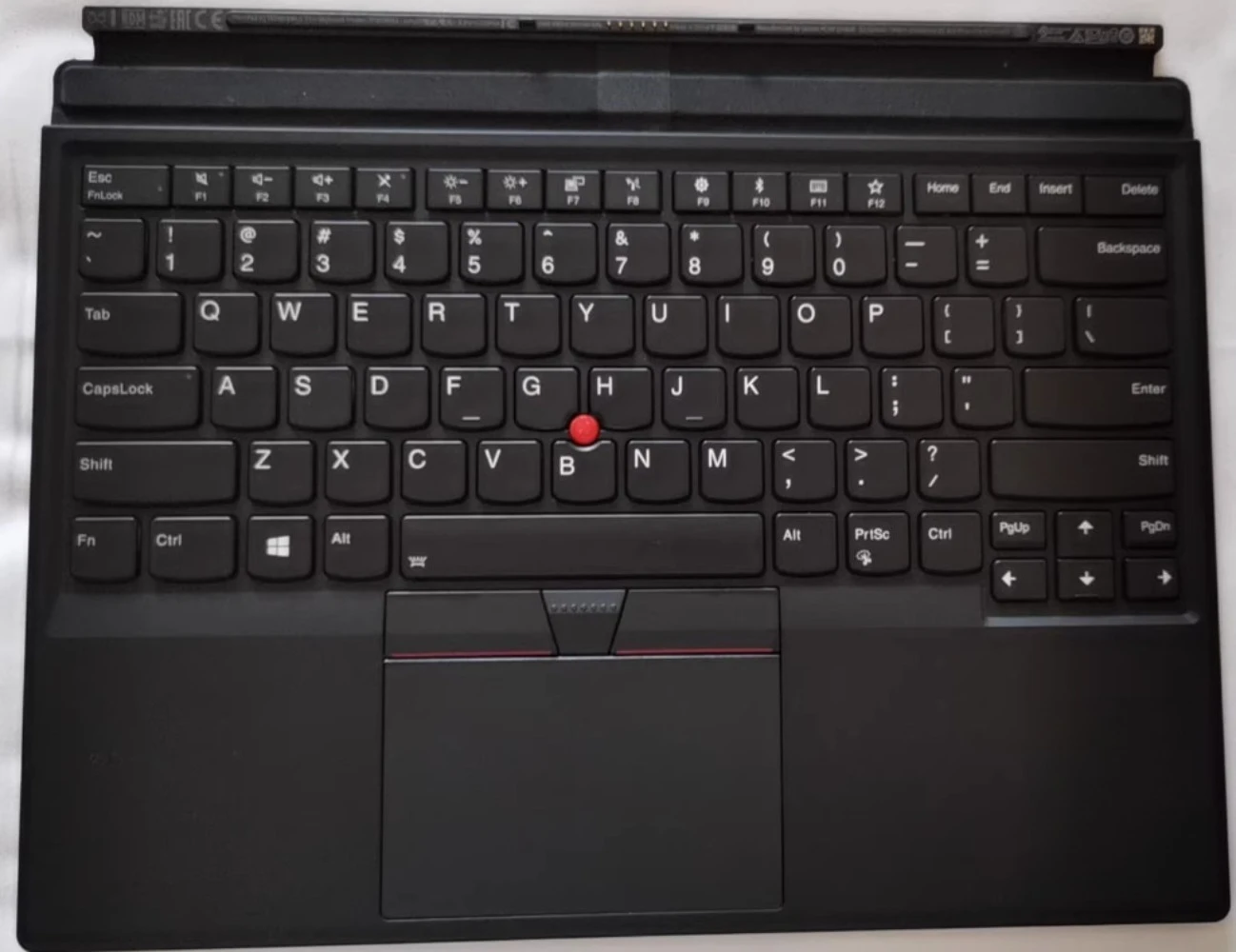 Immagine 6: Poggiapolsi con Tastiera Retroilluminata US per Lenovo Thinkpad X1 Tablet 3a Generazione