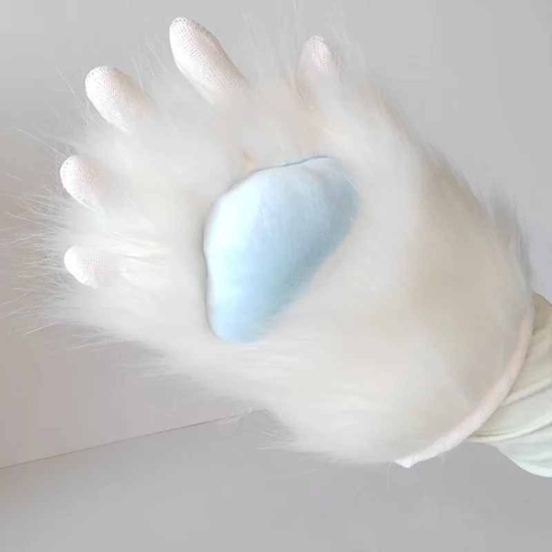 1 زوج أفخم نصف القط باو قفازات الكرتون فروي مخلب قفاز Fursuit Kigurumi القفازات فستان الهالوين حتى حفلة أنيمي تأثيري الدعائم