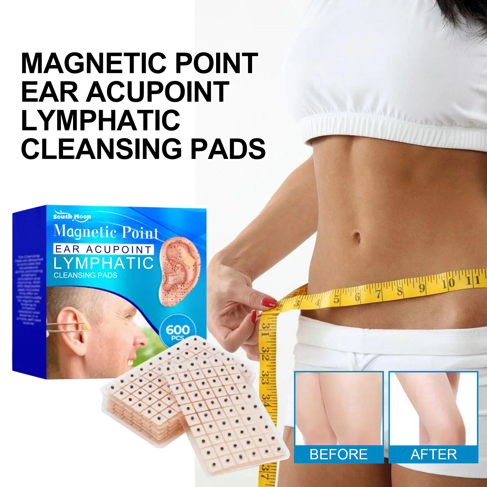 Auricular Acupoint Patch Fat Burning Slim Shaping Lymphatic Detox Quit Smoking Blood Circulation Magnetic Ear Therapy Sticker