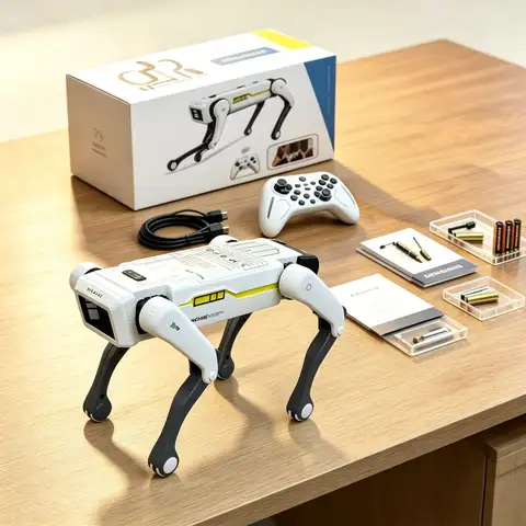 New Ai Smart Robot Dog 5-Piece Set [Battery + Remote Control + Wheels + Gift Box] with Flexible Limbs and a Cool Appearance, Various Play Styles, New Experiences, Great Gift for Holidays and Birthday Parties