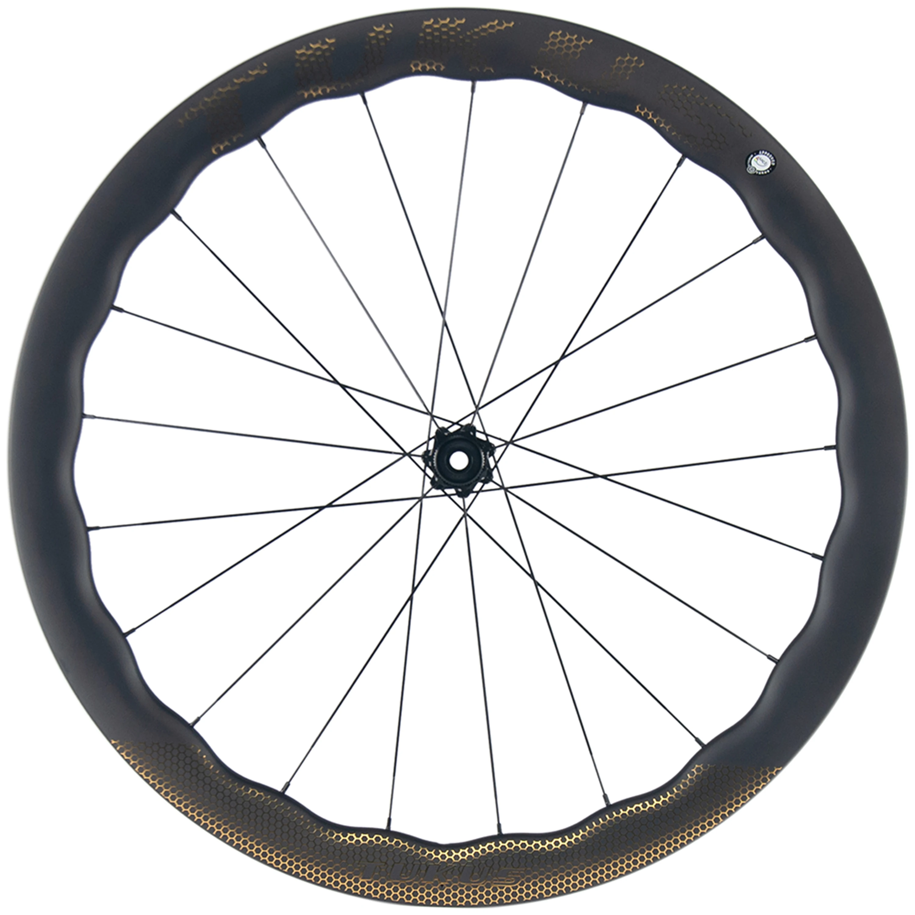 Tukus Wheels Gold Pattern Wave Carbon Wheel Set UCI Quality Racing Wheelset 700c Bicycle Wheelset Road Bike Wheelset Disc Brake