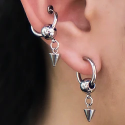 Punk Charms Stainless Steel Rivet Earring for Men Women Accessorie Goth Aesthetic Earrings Grunge Jewelry Korean Fashion Earring