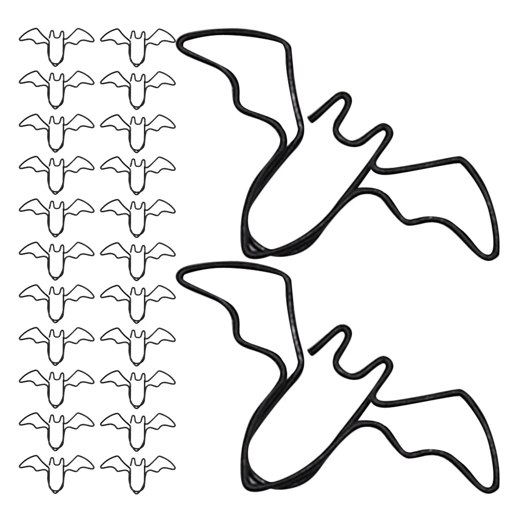 

80Pcs Bat Paper Clips Halloween Simulated Shape Design Document Organization Bookmarks Office Stationery Party Favors