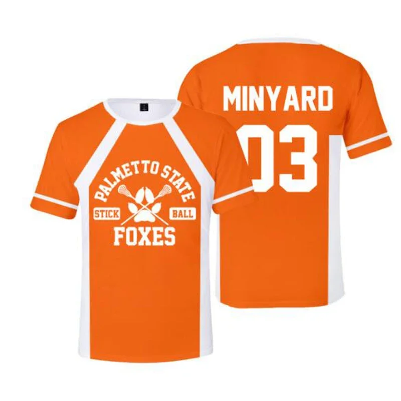 Cosplay The Foxhole Court Palmetto State Foxes Lacrosse Jersey WILDS MINYARD JOSTEN Short Sleeve T Shirt for Men Boy Oversized