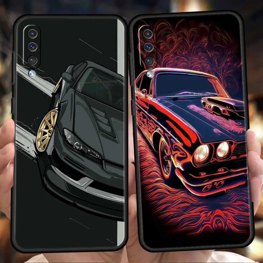 JDM Drift Sports Car Phone Case for Samsung Galaxy A24 A13 A53 A73 A33 A22 A12 5G A02 A70 A50 A10 A20 A30 Silicone Cover Shell