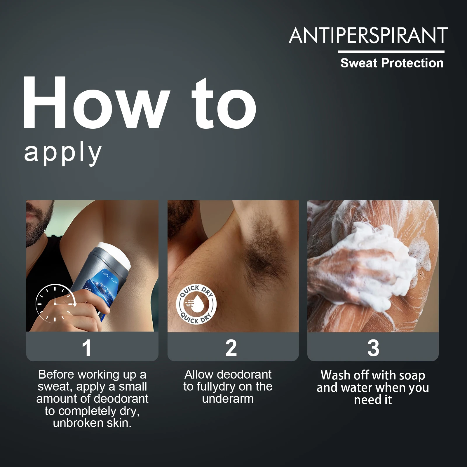 Crema desodorante de cuerpo completo para hombre, 72 horas, Control de olores de larga duración, eliminación de protección de olores, fragancia oceánica, desodorante deportivo para hombre