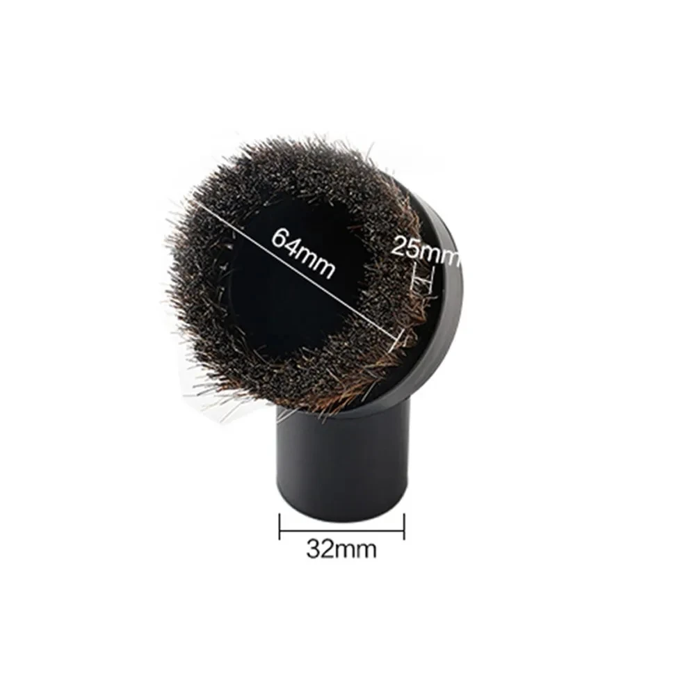 Horsehair Round Brush Head, Remoção de Poeira, Shop Vac Tool Accessories, Aspirador Adaptador, 32mm