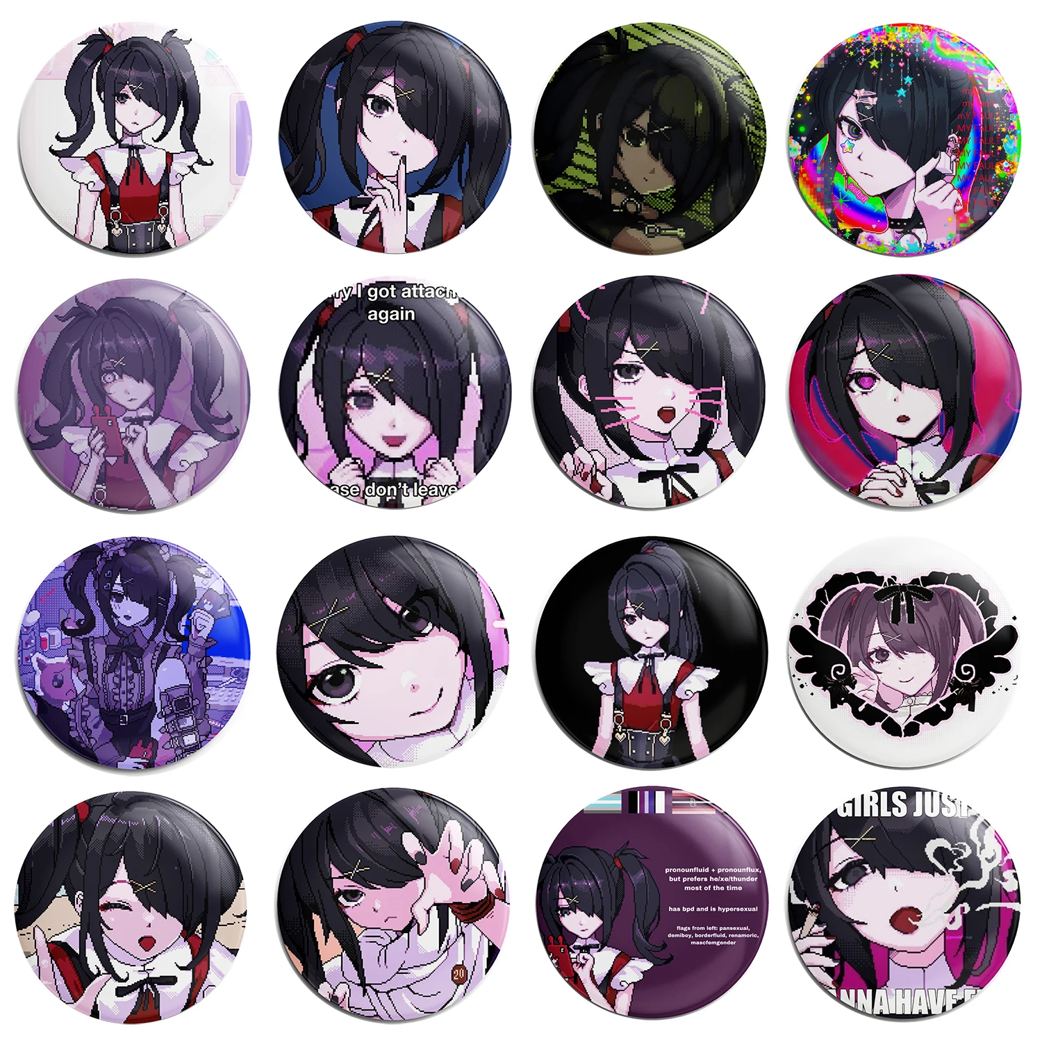 Juego de sobredosis Needy Girl Ame-chan ﻿ Insignia botón suave solapa Anime Pin decoración broche joyería decoración regalo 58mm