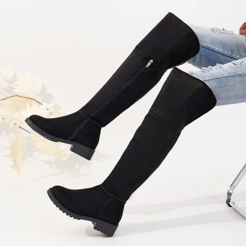 Over The Knee High Boots Women 2023 Winter New Fashion Shoes for Women Non Slip Round Toed Party Casual Boots Ladies Zapatos