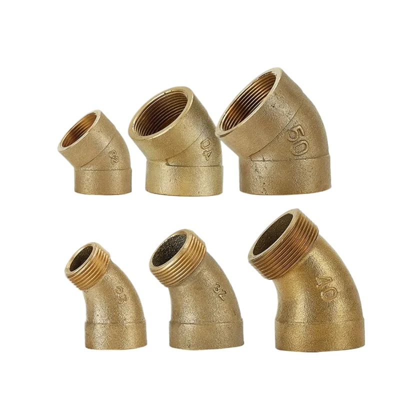 

Латунный колено 45 градусов 1 "1-1/4" 1-1/2 "2" BSP с внутренней и наружной резьбой, равный переходник для водопроводной трубы для воды, топлива, меди