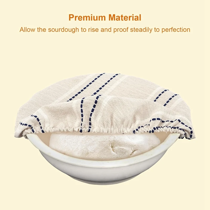 A23T Reusable Bowl Covers for Bread Proofing, 9/10/13 Inch, Linen Cotton, Sourdough Accessories, 6 Pack