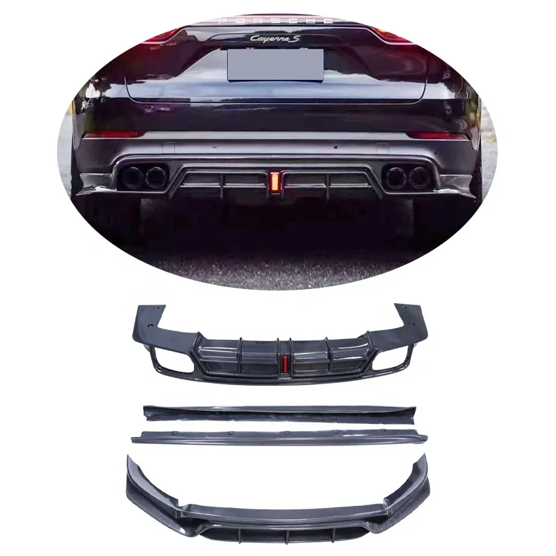 

Front Lip Rear Diffuser and Side Skirts for Cayenne 9Y0 Cmst Style Carbon Fiber Parts for New 9Y0 2021-2023