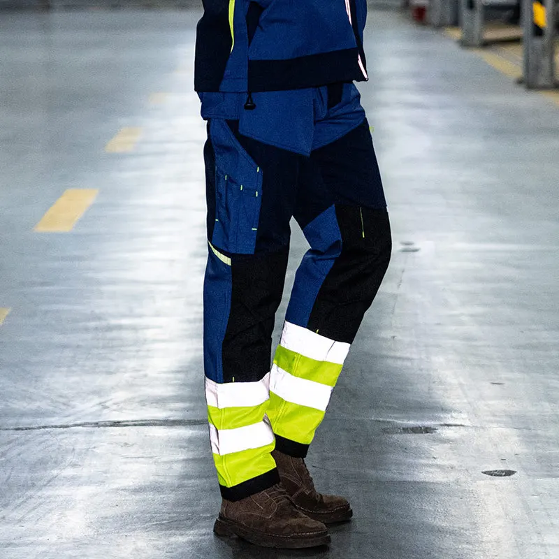 

High Visibility Reflective Strip Pants Hi Vis Workwear Pants for Men with Pockets Working Clothes for Workshop