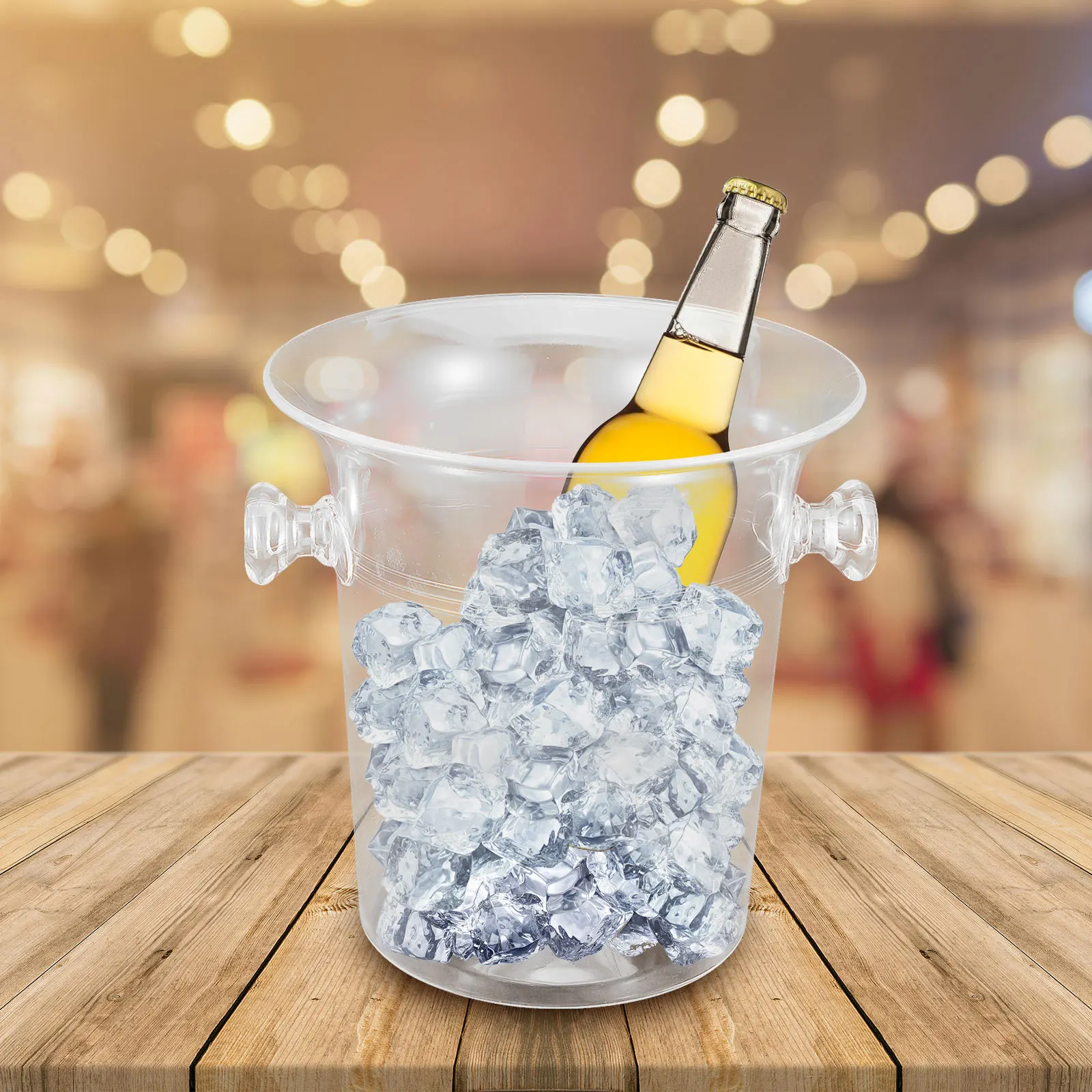 

Alipis Transparent Ice Bucket for Bar Wine Beer Drink Cooling Large Storage Tub Handheld Cube Container