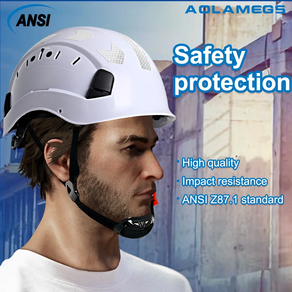 CE Safety Helmet Lightweight ABS Hard Hat W/ Adjustable Ventilation System Safety Cap Construction Working Head Protection ANSI