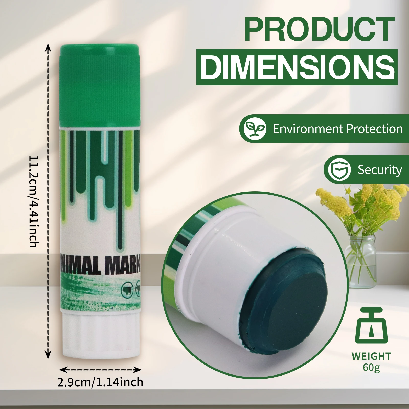 1PC Cattle Marking Crayon Livestock Marking Crayon Safe High Purity Paraffin-Based Livestock Skin Marking Paint Pen For Duck Pig