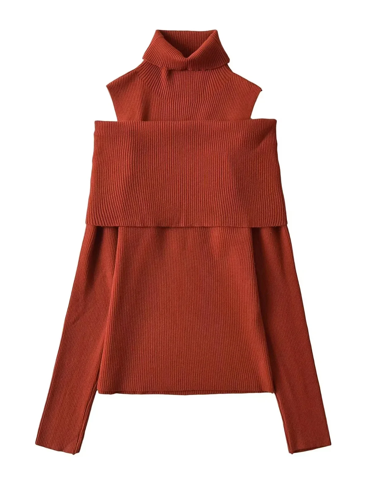 قميص محبوك بقصة ضيقة عالية Ne Long Sve تصميم مثير للنساء ملابس تريكو مرنة الخصر والكتف تتجه لخريف 2025 #5