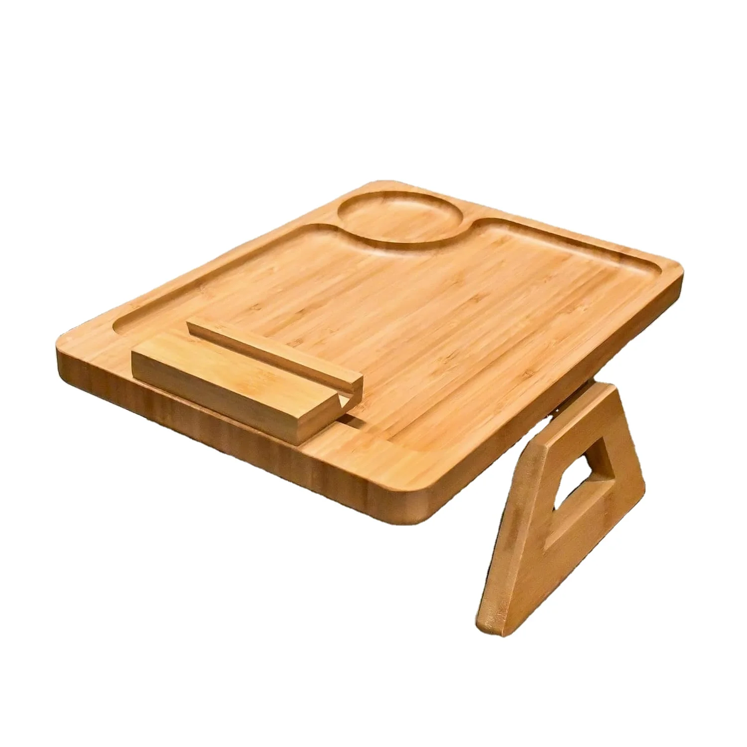 

！@Combohome High Quality Simply Anti-Slip Bamboo Sofa Couch Armrest Cheap Arm Clip Rest Tray Side Table for Coffee