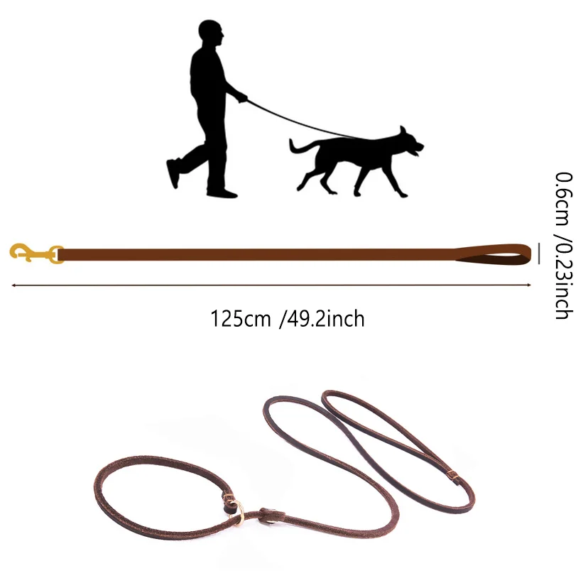 Leather Leash Small And Medium-sized Dog Training Pet Leash Dog Walking Leash Black Brown Red