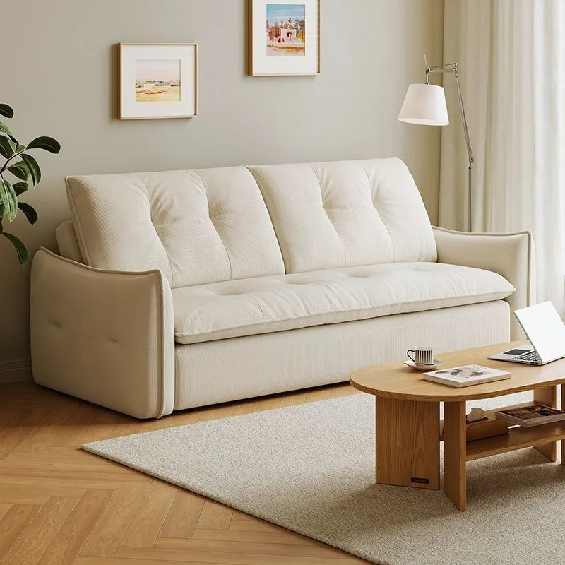 Corduroy retro fabric dual-purpose sofa bed foldable spacious bedroom sofa bed