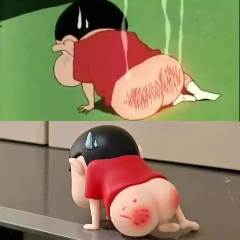Kredka Shin-chan Ass Figurka akcji Model Zabawka Kreskówka Ozdoba na biurko Dekoracja Wnętrze samochodu Figurka Anime Lalka Dzieci Prezent