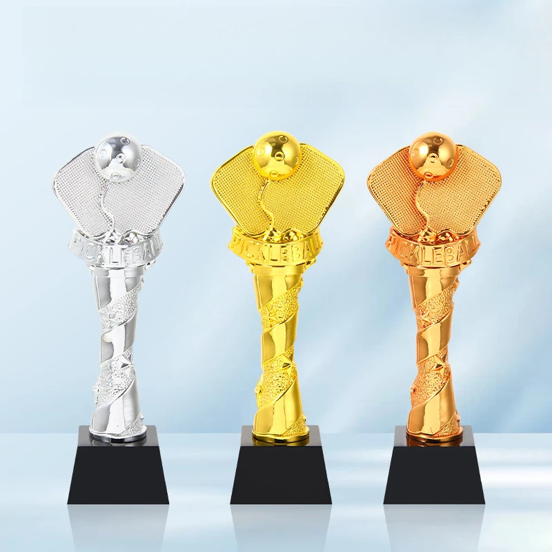 

Trophies for table tennis competitions at sports games, volleyball champions, and pickleball trophies.