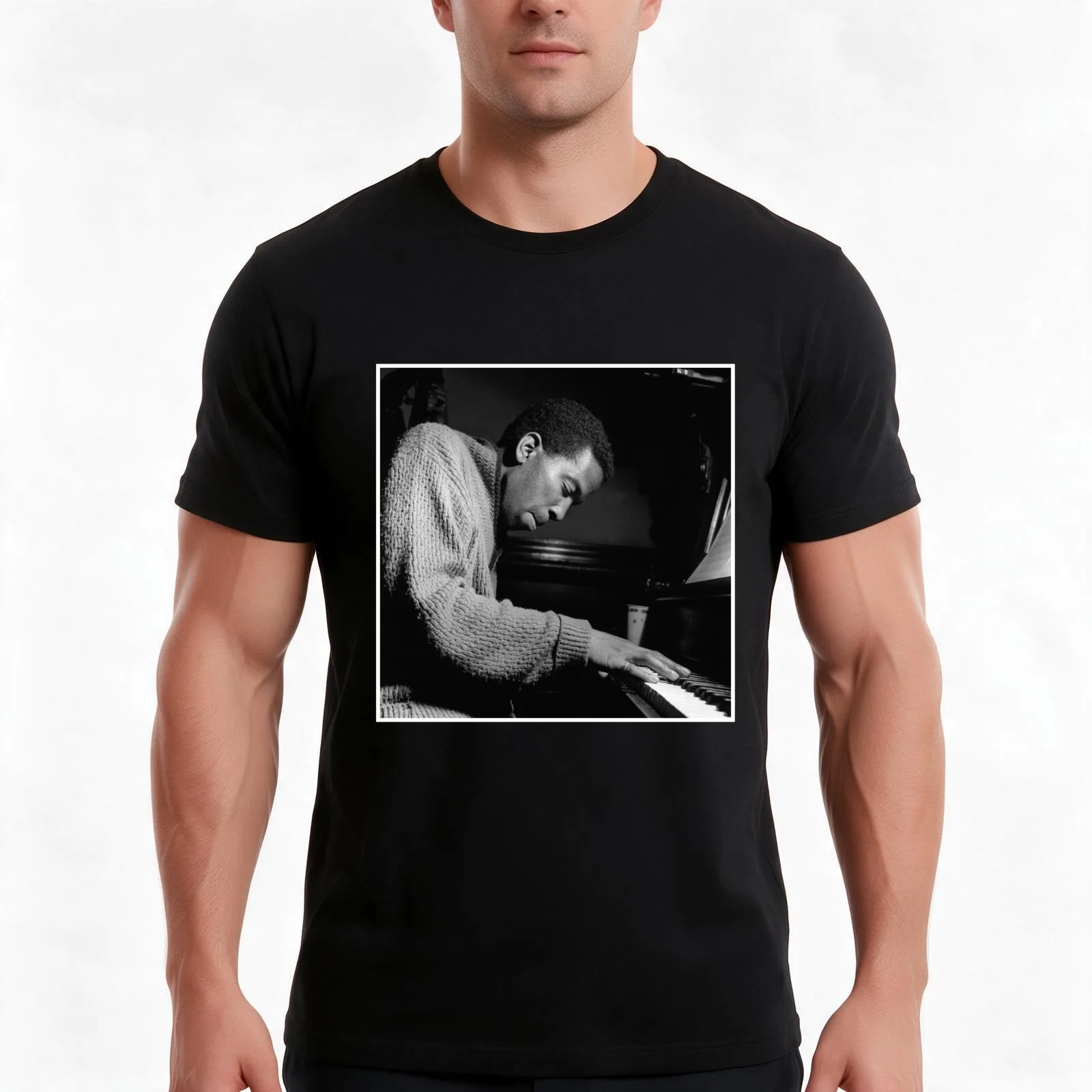 Sonny Clark T-Shirt, Summer Casual Cotton Tee, Oversized Streetwear Tops, Vintage Graphic Print, Loose Fit Short Sleeve