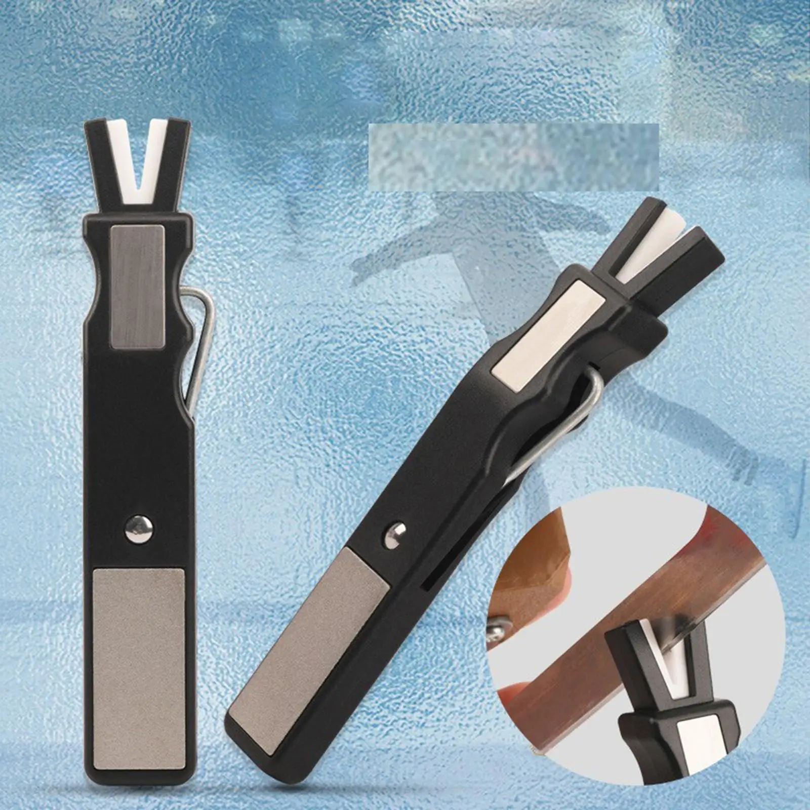 Ice Skates Sharpener Lace Tightener with Honing Stone Multifunction Accessories Portable RE Edger for Goalie Skates Winter