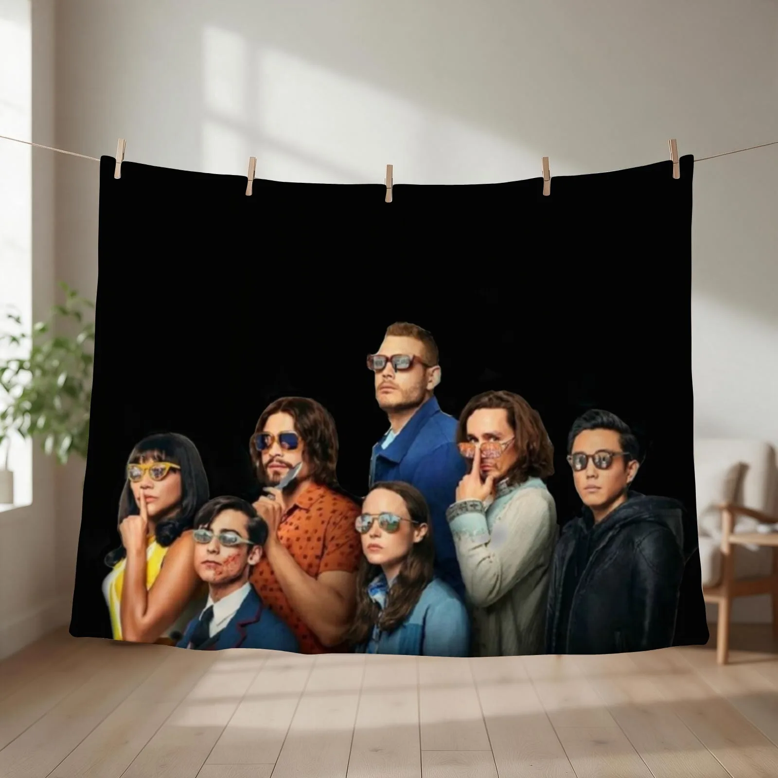 The Umbrella Academy Siblings Throw Blanket couch cozy soft plush fuzzy picnic outdoor blanket
