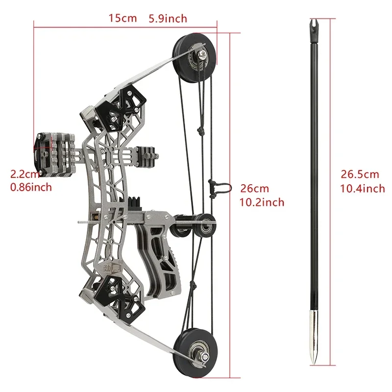 1 Set Archery Mini Compound Bow 10.4inch Kit Bow and Arrows Shooting Target Gift Game Bow Practice Accessories Outdoor Sport