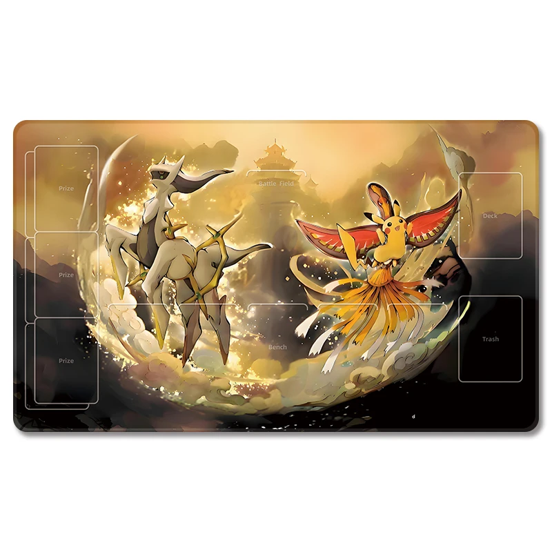 Card Pad Arceus Beijing Masters Tournament Ptcg Diy Rubber Action Toy Figures Anime Game Collection Single Player Battle Mat